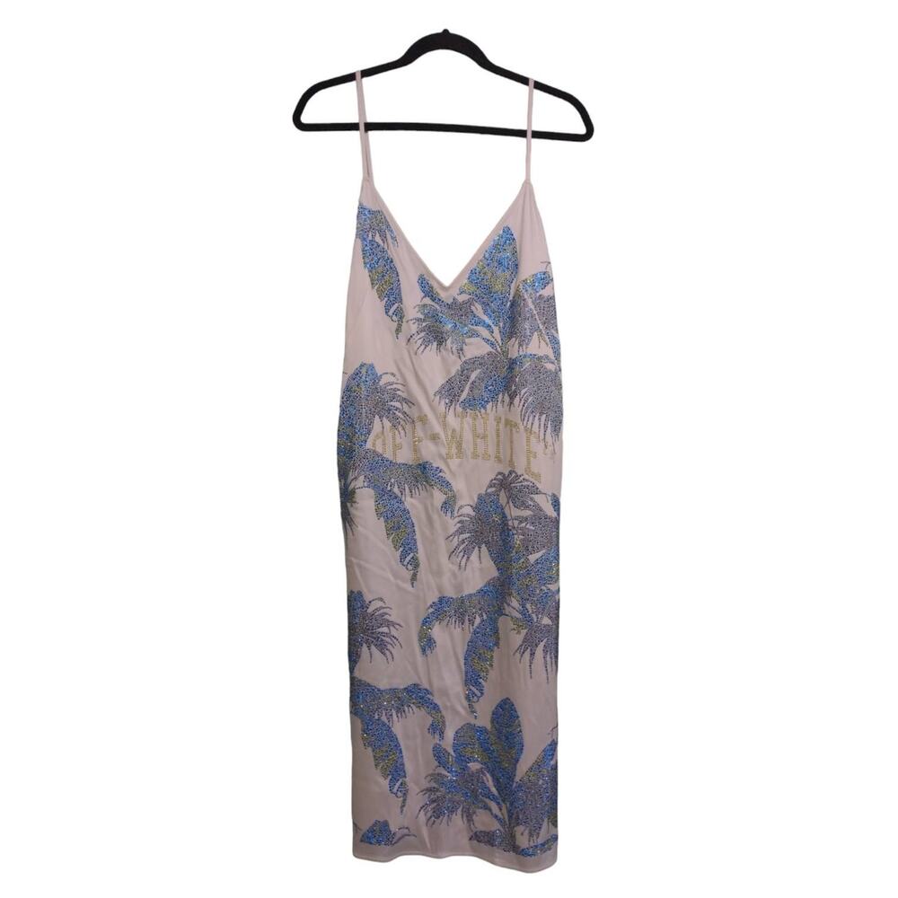 Off-White Virgil Abloh Gender Inclusive Beaded Jungle Slipdress EUR 42 (6) New